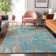 Premium Machine Washable Prisco Teal Rug