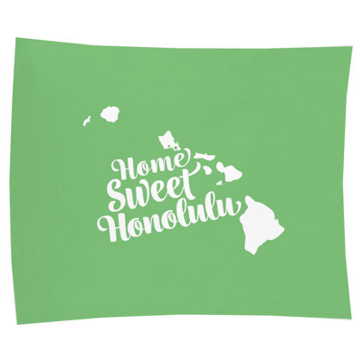Douce Honolulu — Silhouette de l'État d'Hawaï — Peinture murale d'intérieur paysage
