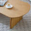 Table basse ovale avec placage en bois massif, table de centre moderne en bois massif naturel, table d'appoint pour salon, petit espace, bureau, facile à assembler-130153980