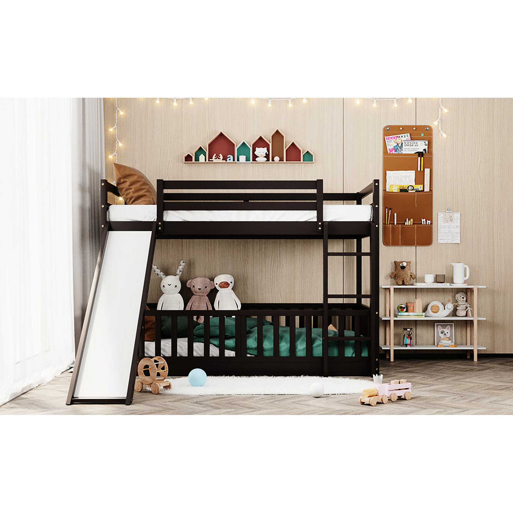 Harriet Bee Twin Over Bunk Bed In - Convertible Slide And Stable For ...