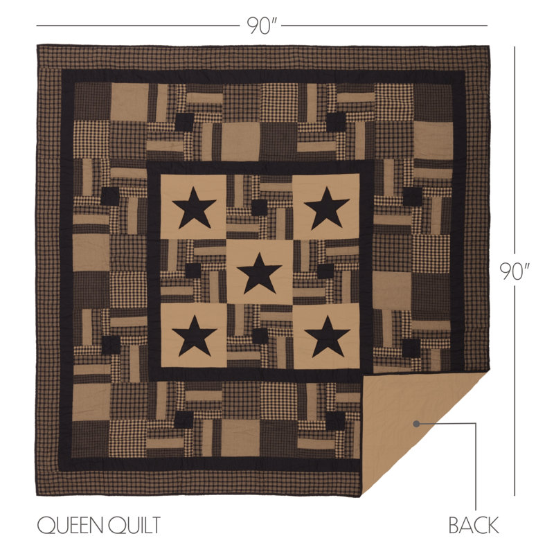 American Traditional Cotton Patchwork Quilt, Queen