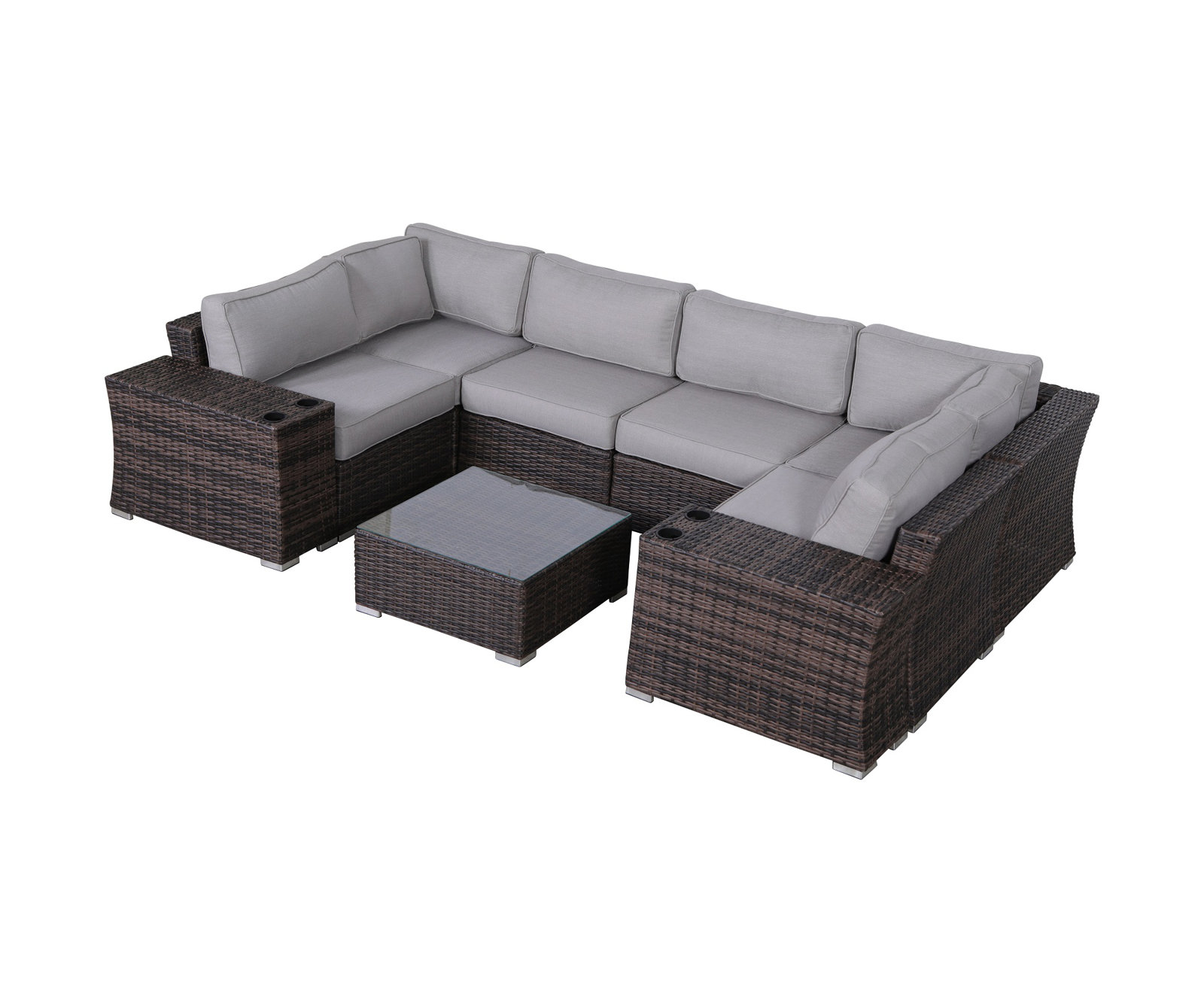 Marlene 4-Person Patio Seating Group, Brown