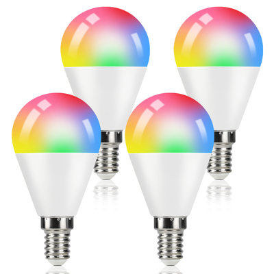 4er 4W E14 P45 LED Leuchtmittel Rund 3000K Warmweiß RGB Farbwechsel 16 Colours 4 Dynamic Modes