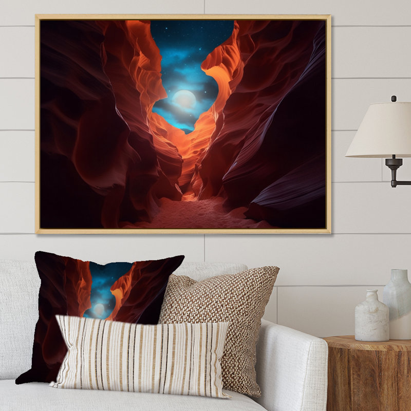 Magical Lower Canyon I sur impression sur toile, 24" H x 32" W, White Picture Framed