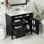 Meuble-lavabo de 36 po avec lavabo supérieur, armoire de rangement moderne avec 2 tiroirs et un tiroir basculant