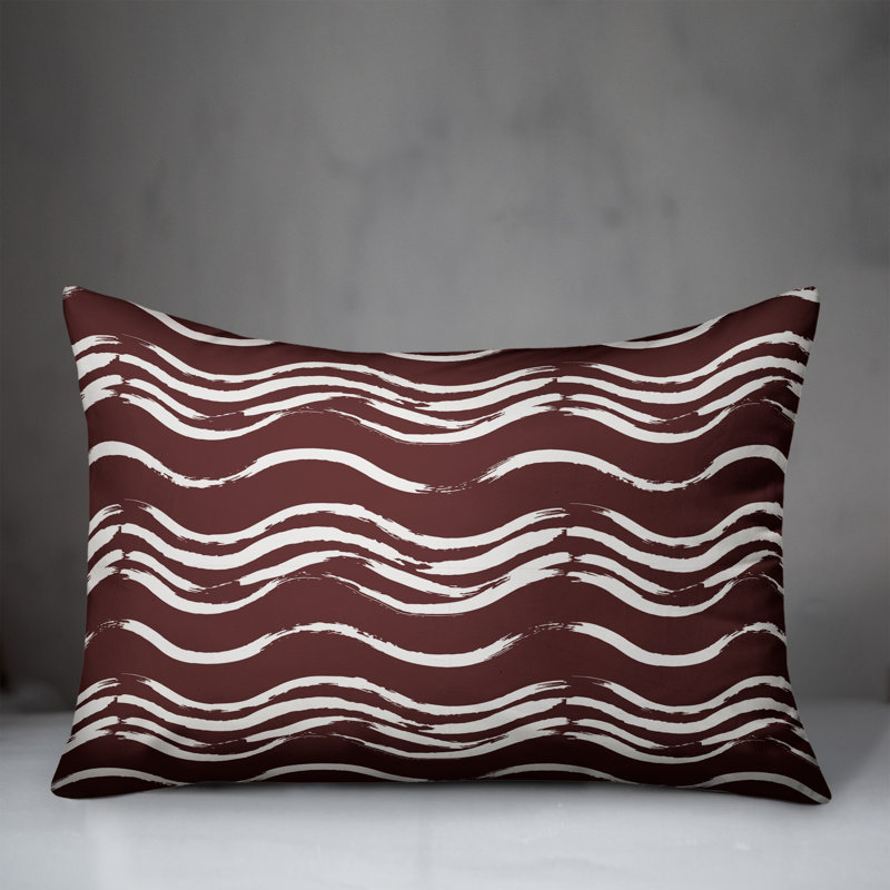 Coussin extérieur Black Waves, H 18 po x l 25 po, Marron