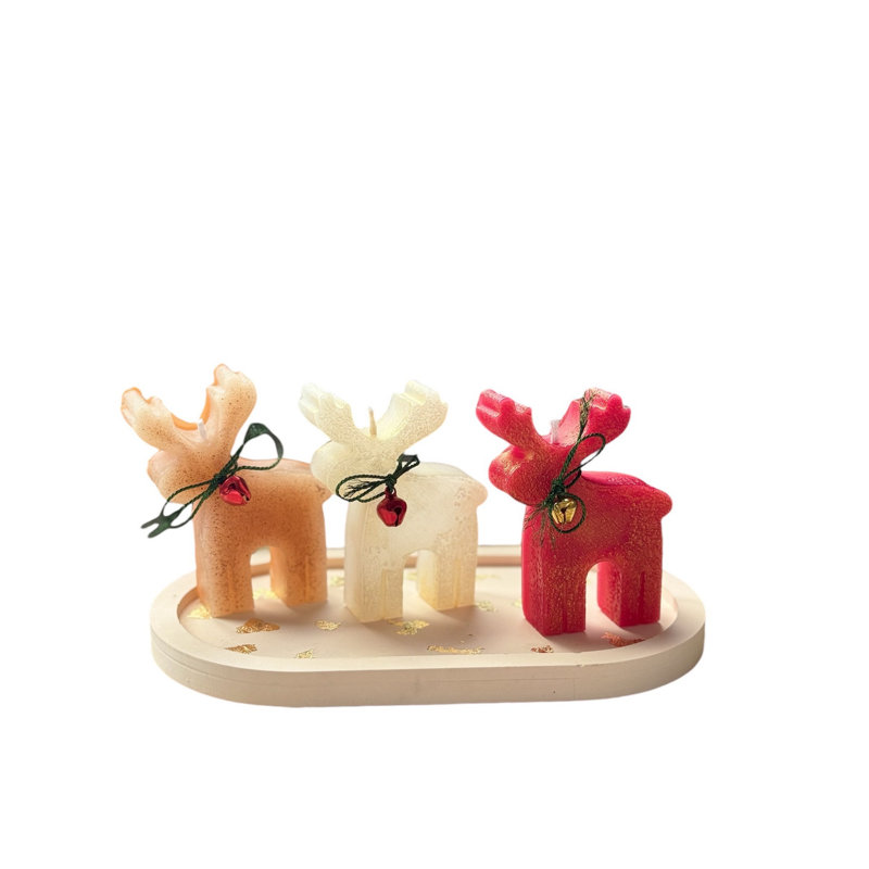 Ensemble de bougies de Noël, 4, Rouge / beige / blanc
