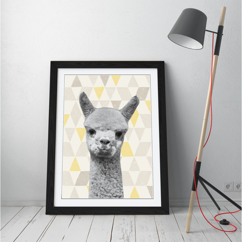 Baby Alpaca by Mustard Geo - Single Picture Frame Print on Canvas