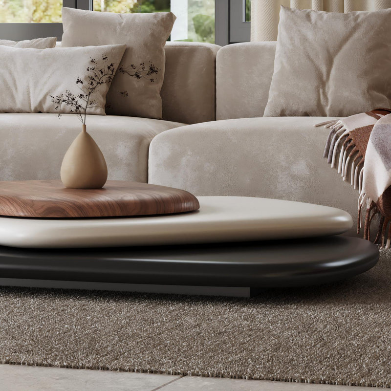 Dusan Modern Rotatable Wood Coffee Table for Small Spaces