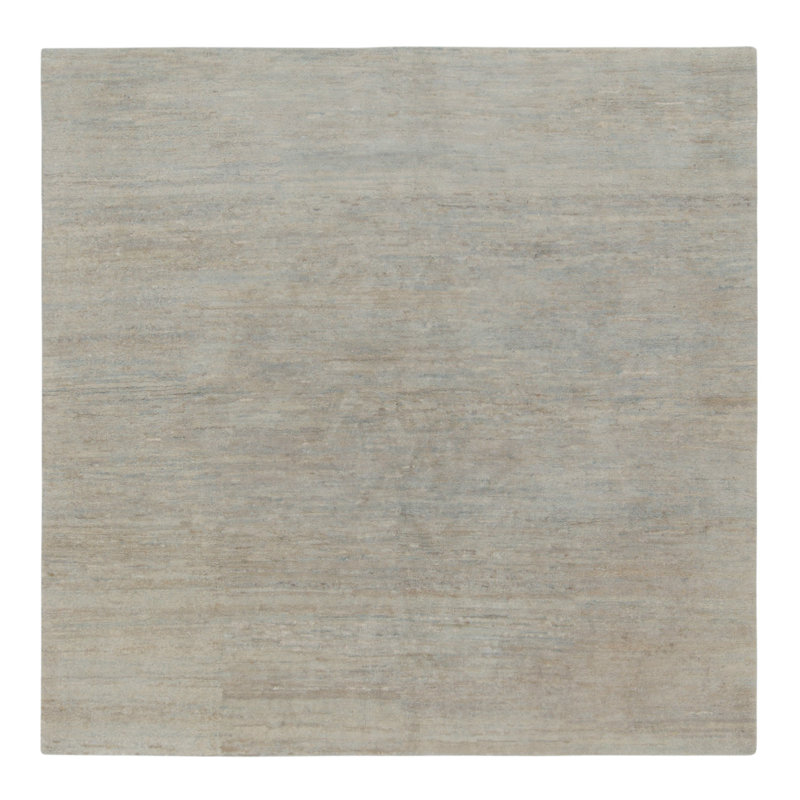 Textural Hand Knotted Silk Striped Area Rug, Runner 3' x 14'