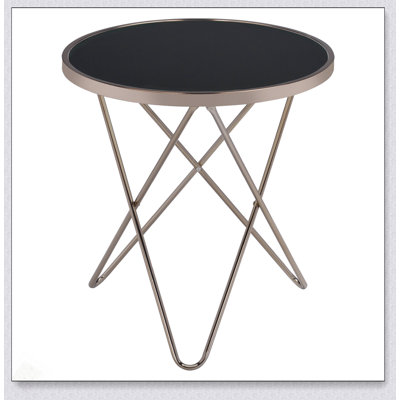 Black Glass Top Round Table