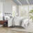6 Piece Cotton Jacquard Oversized Comforter Set White/Grey