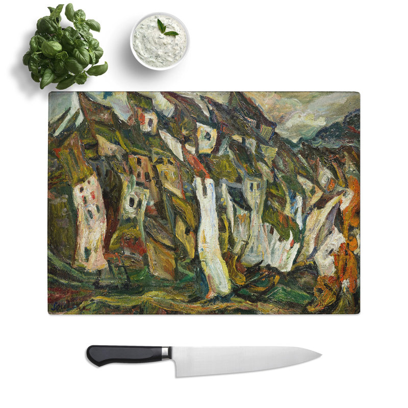 Houses by Chaim Soutine Chopping Board, 0.4cm H x 20cm W x 28.5cm L