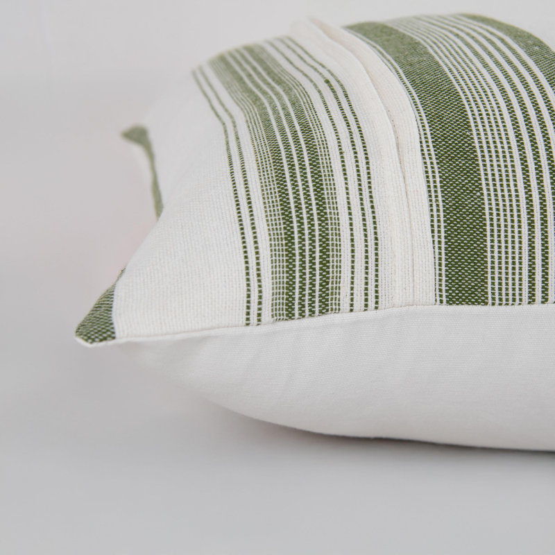 Coussin en coton / polyester, Polyester, Blanc/vert