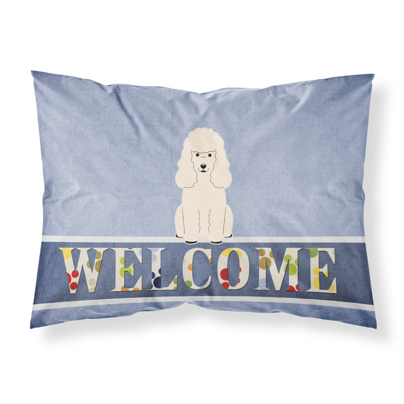 Taie d’oreiller welcome, Caniche blanc