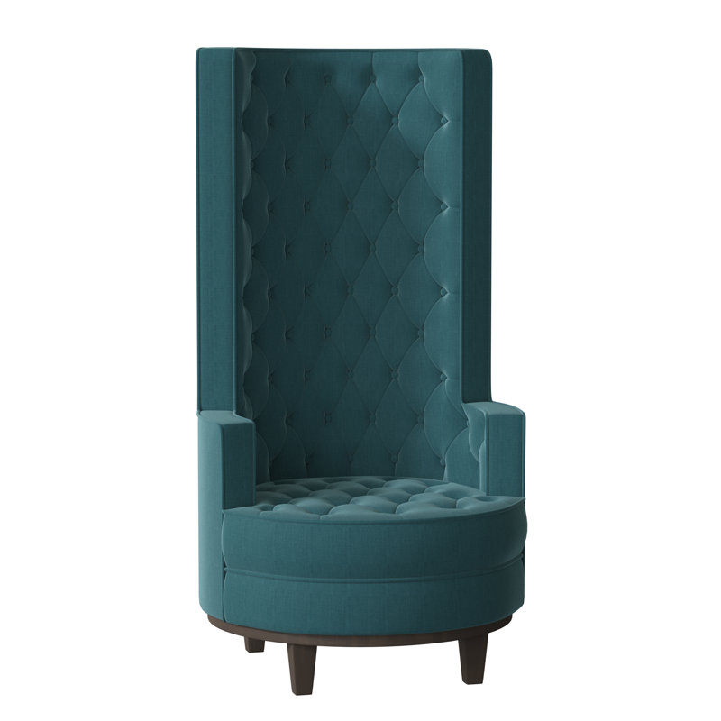 Fauteuil à oreilles capitonné l 32 po Norma, Surf Tess, Gris mousse