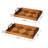 Rectangle Wooden Geometric Trays With Metal Handles