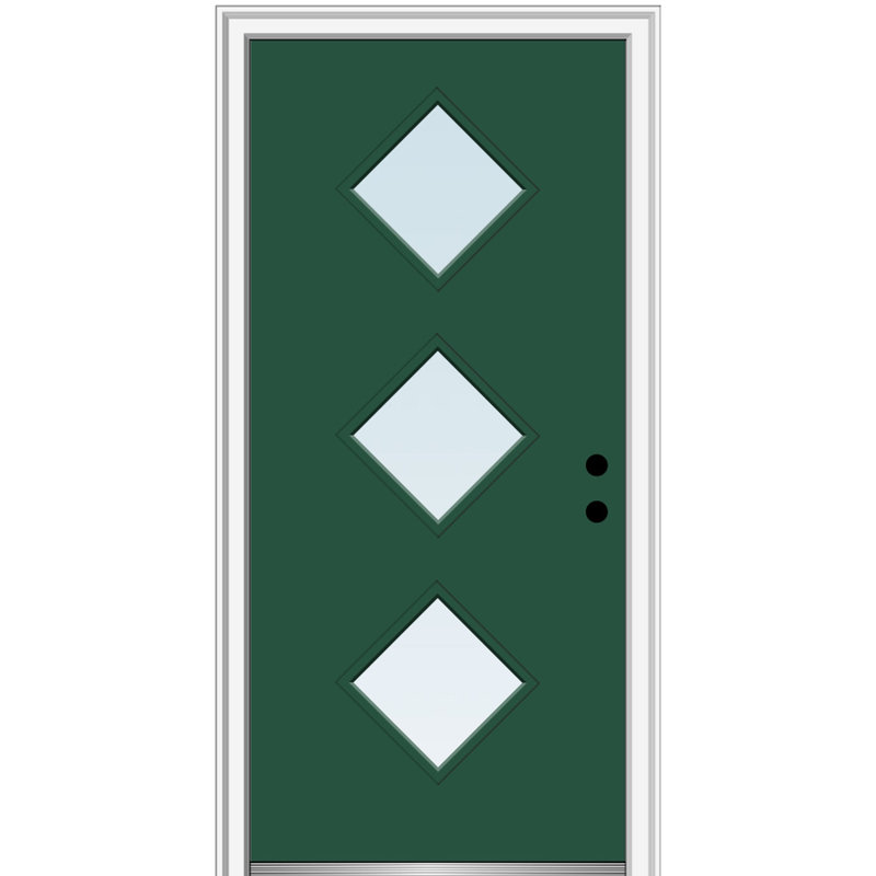 Porte d'entrée avant en fibre de verre Spotlight Spotlight, H 80 po x l 36 po x P 1,75 po, Vert forêt