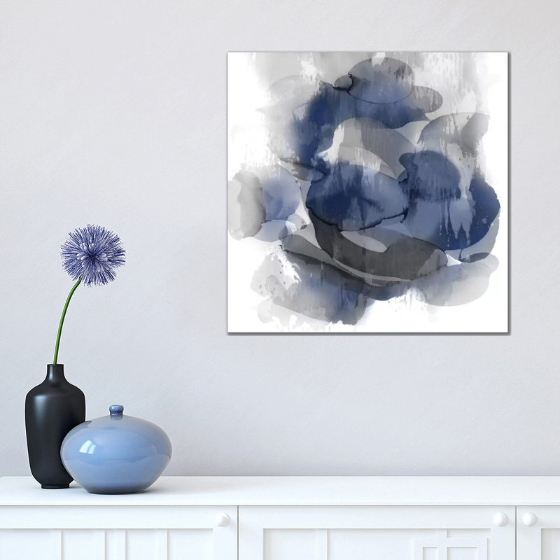 Indigo Flow II by Kristina Jett - Wrapped Canvas Painting, 45.72 cm H x 45.72 cm W x 1.91 cm D