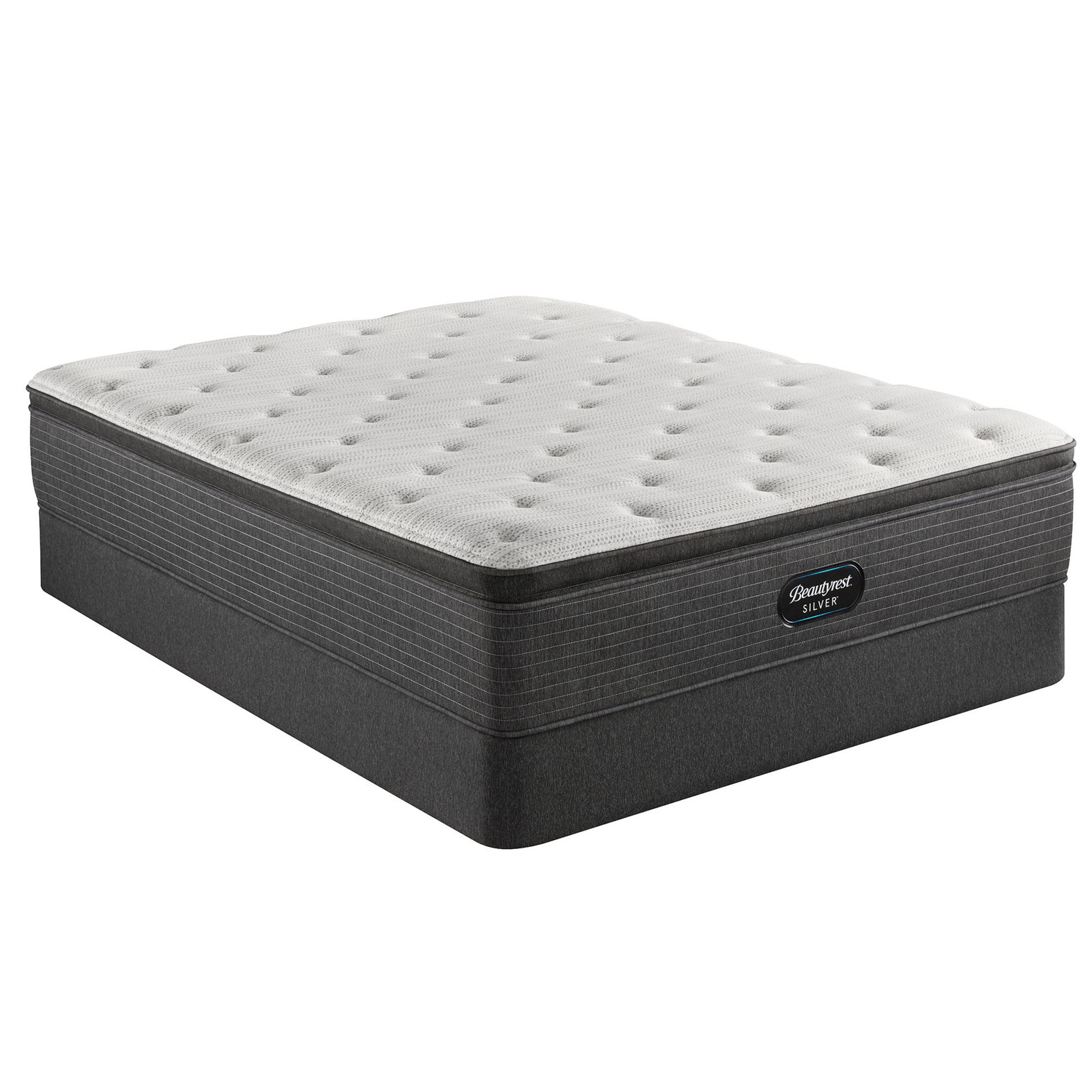 Beautyrest 15.25" Plush Pillow Top Innerspring Mattress  and Box Spring Set, Queen, Standard Profile (9")
