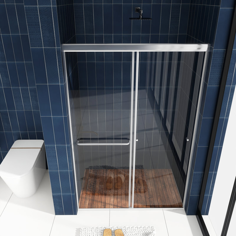 - W x 72'' H Double Added Door Framed Shower Door with, 48" W, Nickel