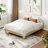 Platform Bed Frame with Wood & Metal Slats, 10.2" Underbed Storage, Easy Assembly, Golden Sandalwood-434061191-434061189
