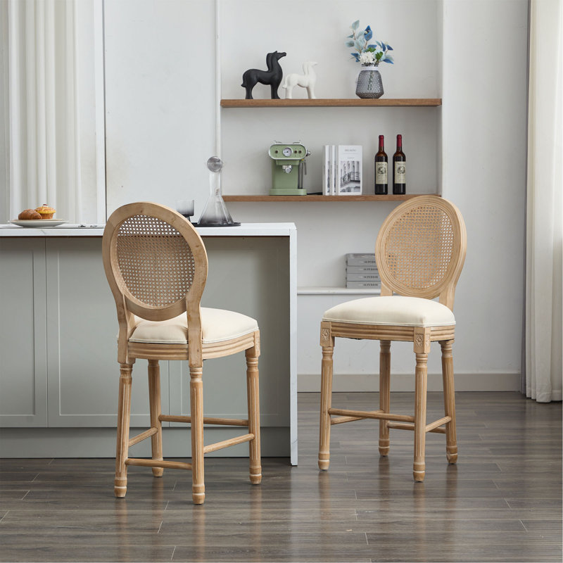 Ensemble de 2 tabourets de bar en bois massif avec tabourets de bar en bois massif