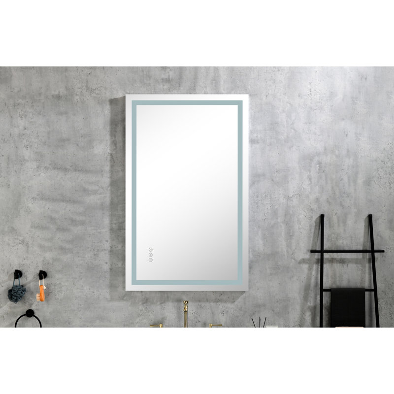 Miroir de brouillard pour salle de bain 36 po x 28 po - à intensité variable, 3 températures de couleur, mémoire, fixation murale pour fonction de maquillage, couleurs, soins de la peau quotidiens