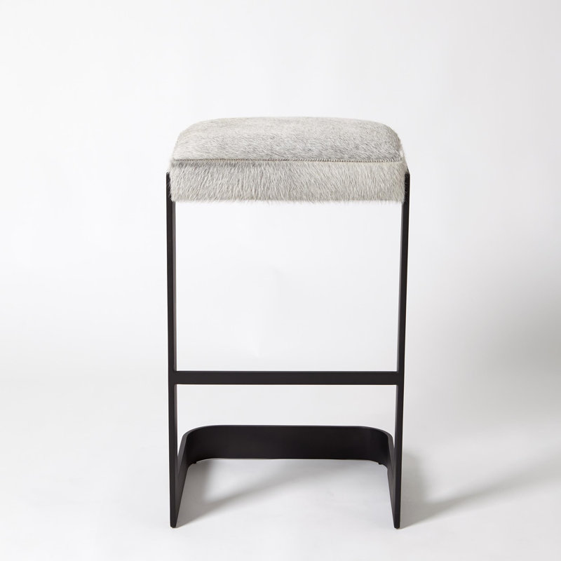 Upholstered Stool with Metal Frame