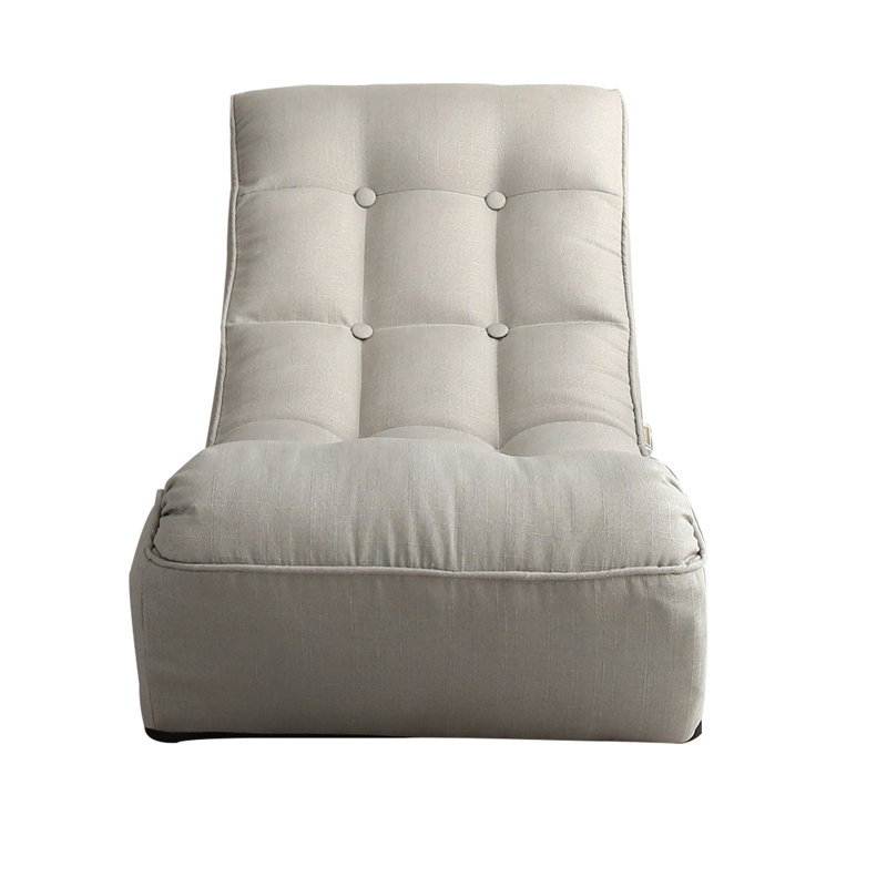 Fauteuil inclinable en métal avec ressort intégré de couleur grise pour le salon, réglable et en tissu