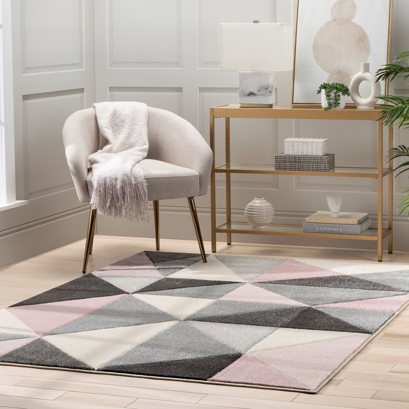 Astrid Geometric Synthetic Area Rug, Rectangle 120 x 160 cm