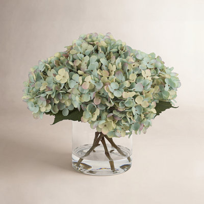 Faux Hydrangea Arrangement in Vase