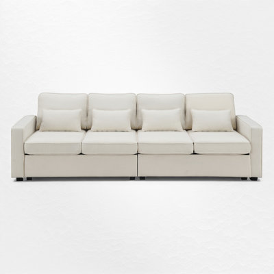 Guenievre 114.4" Wide Upholstered Square Arm Sofa