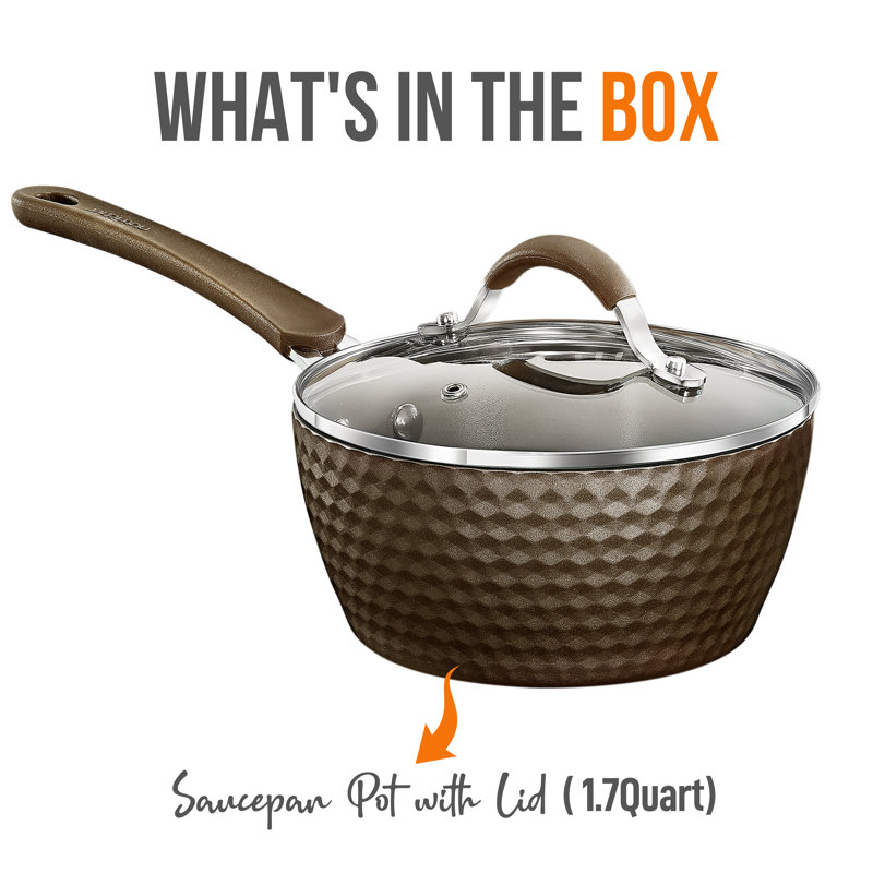 NutriChef 1.7 Quarts Non-Stick Aluminum Soup Pot