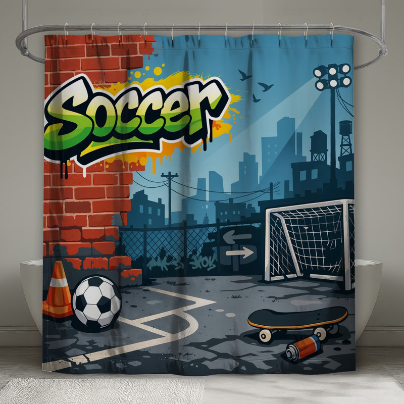 Rideaux de douche Urban Soccer, L 70 po x H 72 po