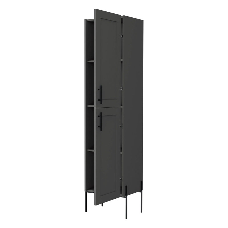 Meuble d'appoint Matt Gray Hight avec 4 tablettes