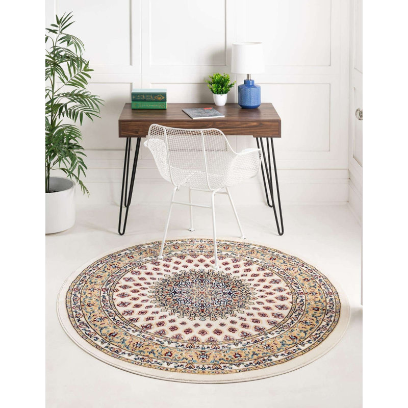 Tapis traditionnel Kelayeh de couleur laiteuse