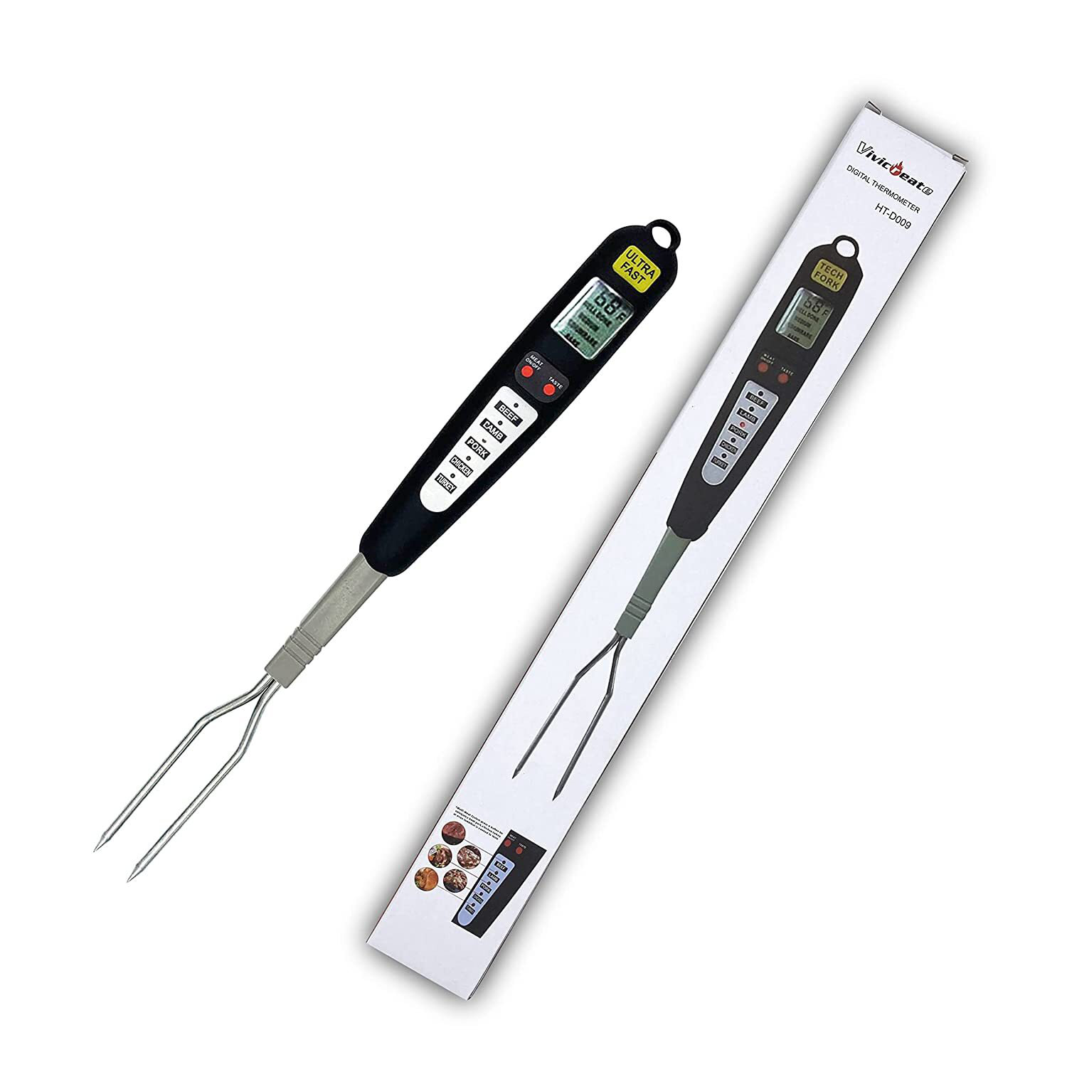 Vivicreate Meat Thermometer Food Thermometer Digital Meat Fork