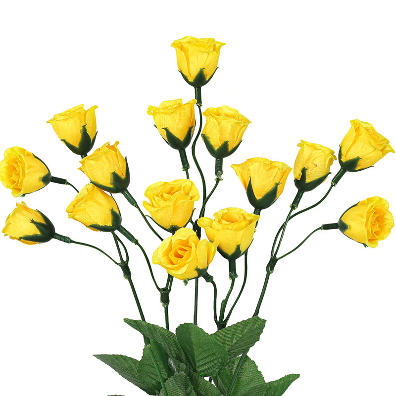Bouquet de roses artificielles, Jaune