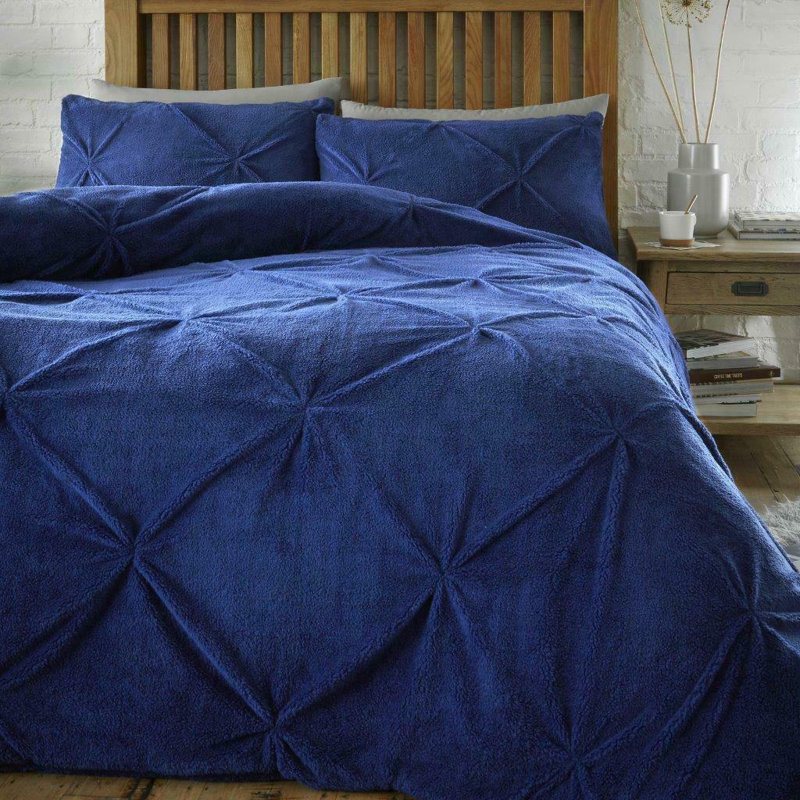 Apriel Microfiber Solid Colour Duvet Cover Set with Pillowcases Included, Single Duvet Cover + 1 Standard Pillowcase, Navy