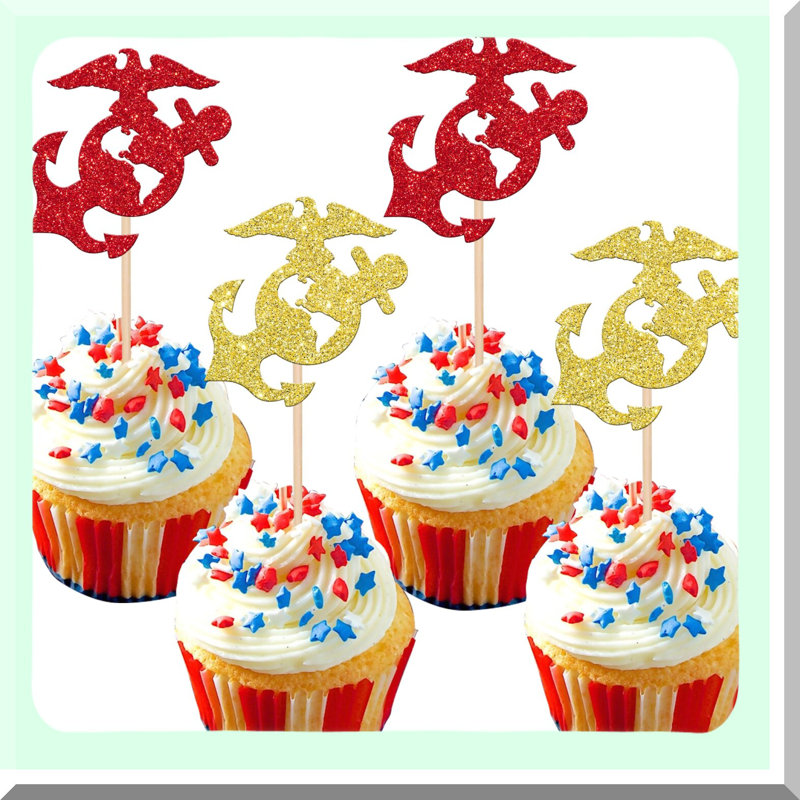 Military Theme Cupcake Toppers for Parties
