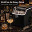 Machine à glaçons cubique, machine à glaçons de comptoir de 45 lb / jour avec port pour bouteille d'eau externe