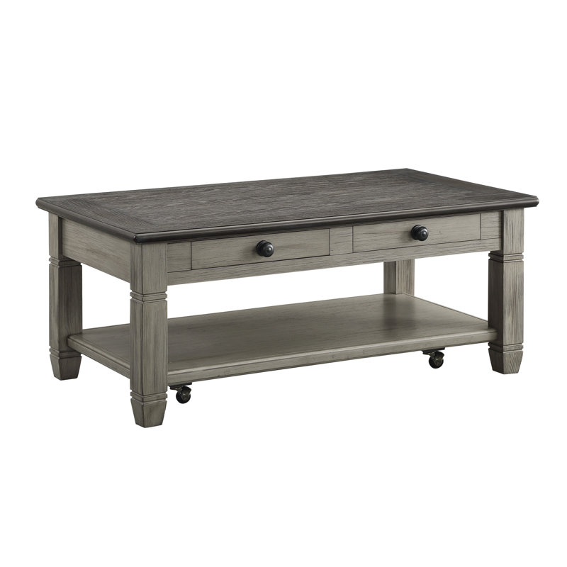 Table basse à 4 pieds avec rangement Tellis, Gris