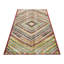 Tapis unique en laine noué à la main des années 1960 de 4 pi x 7 pi en rouge / brun / vert