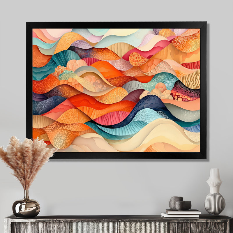 Nylin - Abstract Wall Art, 30" H x 40" W, Single Picture Framed, Black