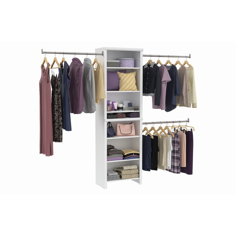 Ensemble de tour de garde-robe en bois blanc Impressions, H 82,46 po x l 120 po x P 14,57 po