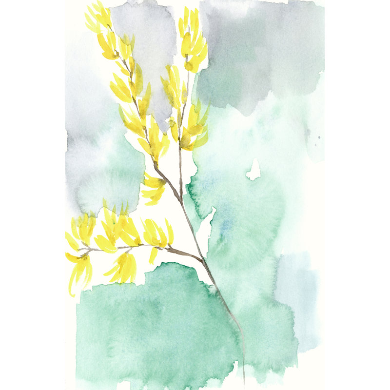 Forsythia Dreams I by Jennifer Goldberger - Painting, 122cm H x 81cm W, Wrapped Canvas