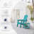 Folding Adirondack Chair, SGS Tested, Wooden Textured With Cup Holder, Heavy All-Weather HDPE Comfortable Set Poolside Backyard Lawn Aruba Blue Set 2-124432847