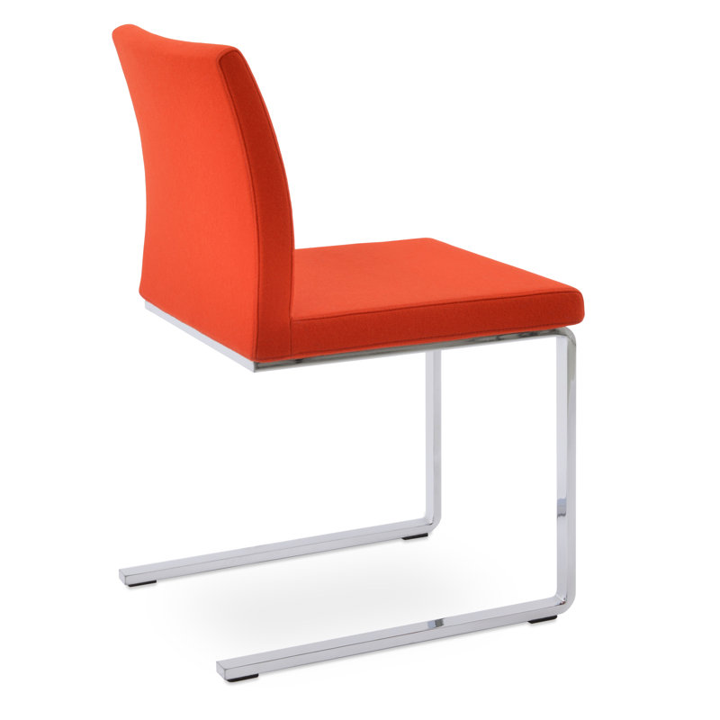 Aria Flat Side Chair, Orange Wool
