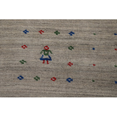 Tapis tribal gris Gabbeh 8